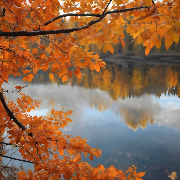 PSD piękny krajobraz w sezonie jesiennym aigenerated