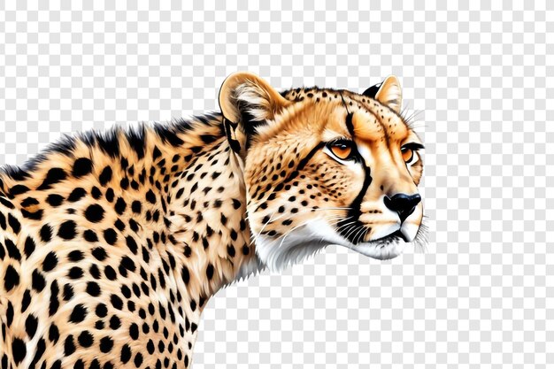 PSD piękny leopard izolowany na przezroczystym tle