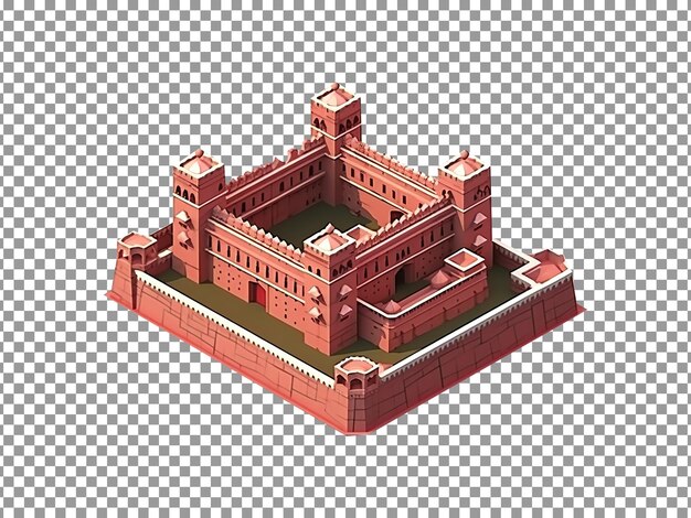 Piękny Model 3d Redfort Na Przezroczystym Tle