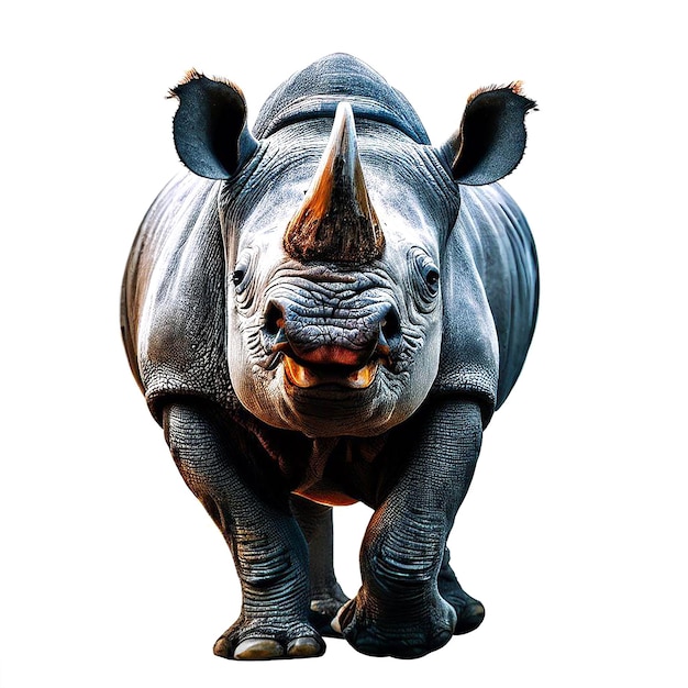 PSD piękny portret śmiejącego się nosorożca nosorożca ikona ai wektor sztuki cyfrowej ilustracji