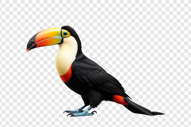 PSD piękny ptak tukan izolowany na przezroczystym tle