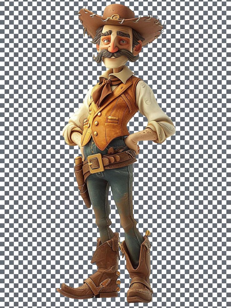 Piękny szczegółowy Old Western Saloon Postać izolowana na przezroczystym tle