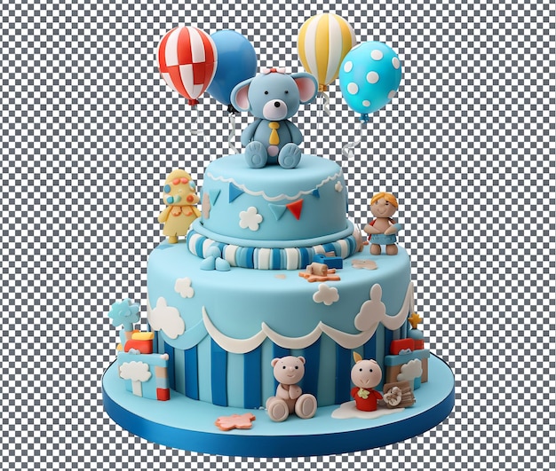 PSD piękny tort urodzinowy na przezroczystym tle