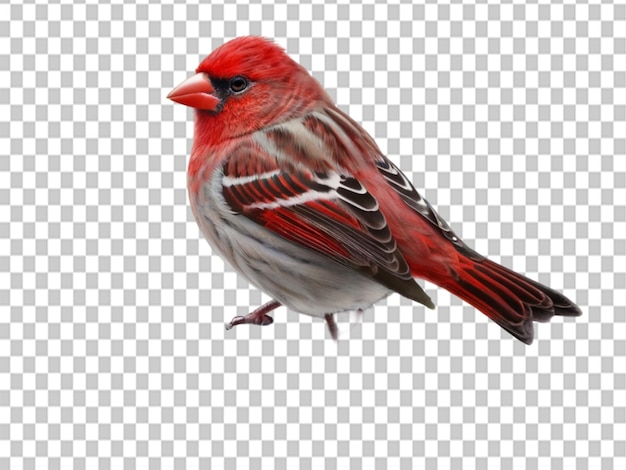 Piękny Zdjęcie Czerwonego Ptaka Siedzącego Na Gałęzi Drzewa Na Białym Tle