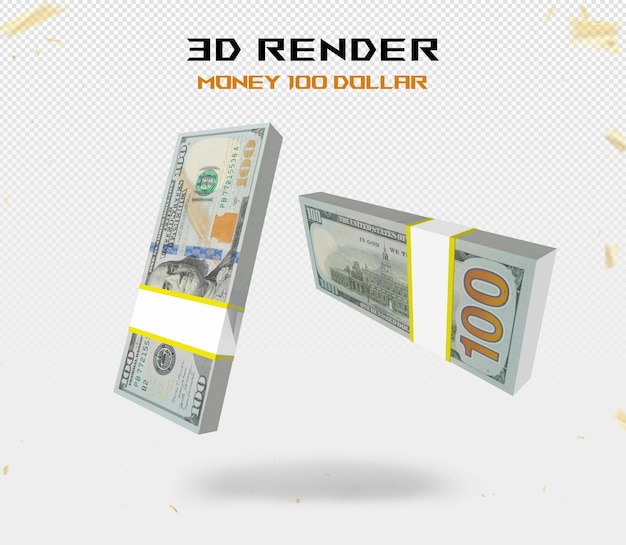 Pieniądze 100 Dolarów Renderowania 3d