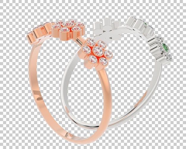 PSD pierścionek z brylantem na przezroczystym tle ilustracja renderowania 3d