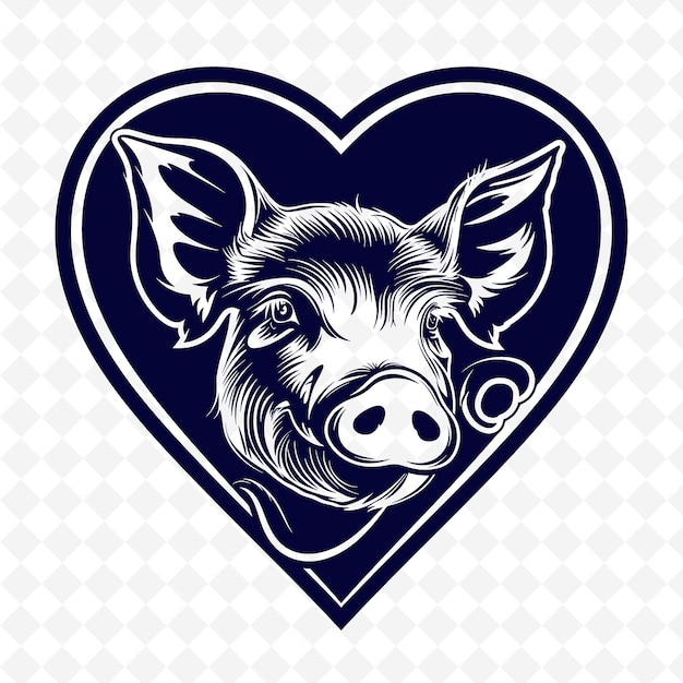 PSD a pig head with a heart that says quot a pig quot