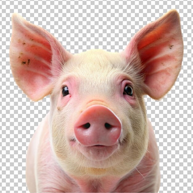 PSD a pig poritrit on transparent background