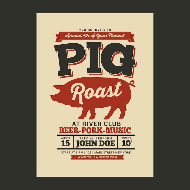 PSD pig roast event flyer 1