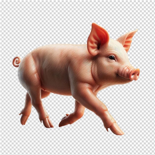 A pig that is on a white background