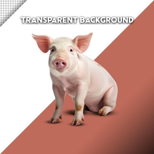 PSD pig on transparent background png image