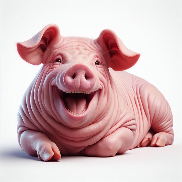 PSD a pig with a big smile on its face