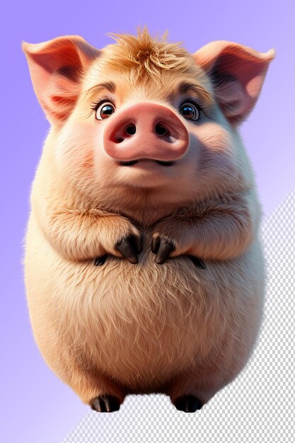 PSD a pig with a pig face and a tie on it