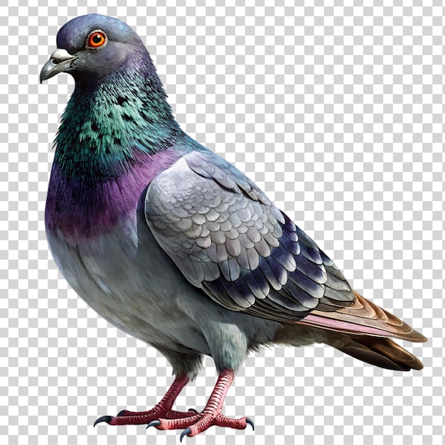 PSD pigeon geïsoleerd op een doorzichtige achtergrond