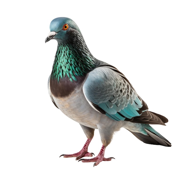 PSD pigeon isolated on the transparent background created with generative ai