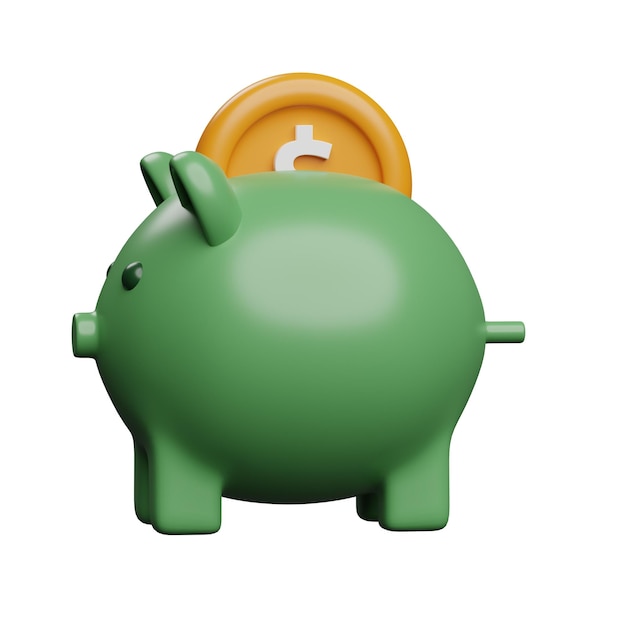 Piggy bank 3d icon design