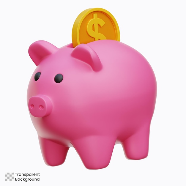 Piggy Bank 3d Icon Illustration