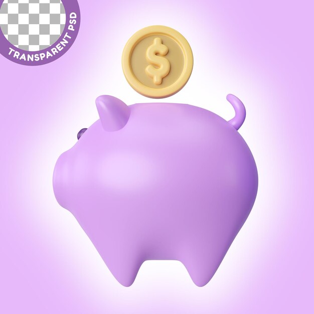 Piggy bank 3d illustration icon