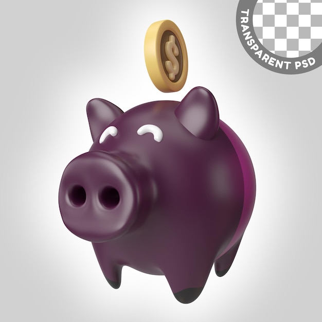 Piggy bank 3d illustration icon