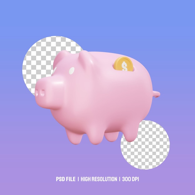 Piggy bank 3d illustration