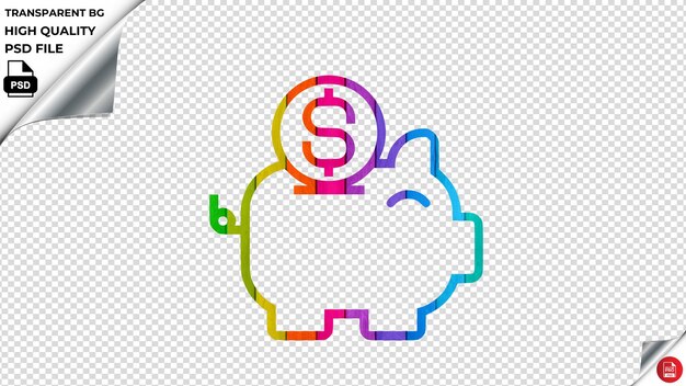 PSD piggy bank colorful wood wall psd transparent