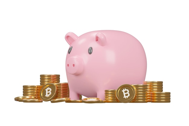 Piggy bank en bitcoin