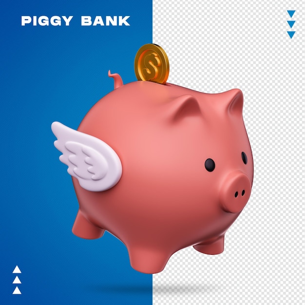 Piggy Bank in 3D-rendering geïsoleerd