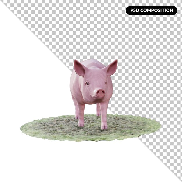 Piggy illustration isolated 3d