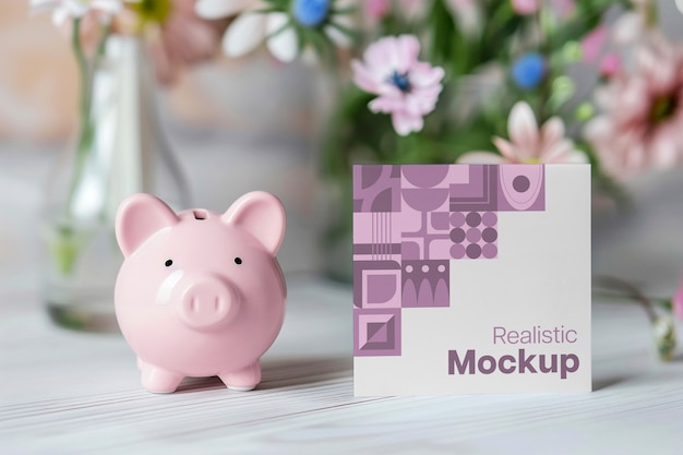 PSD piggyback money box mockup