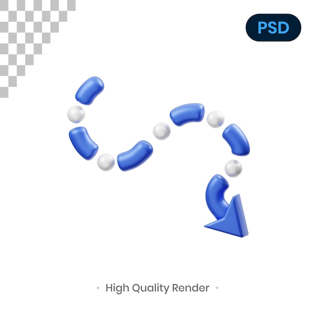 Pijl 3D Render Illustratie Premium Psd