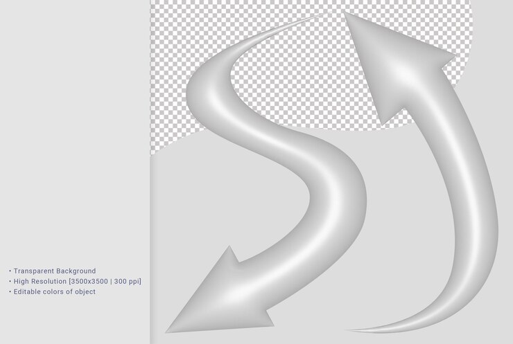PSD pijl geïsoleerde 3d-render afbeelding