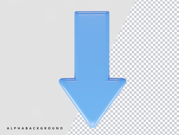 Pijl-omlaag pictogram 3D-rendering vector illustratie