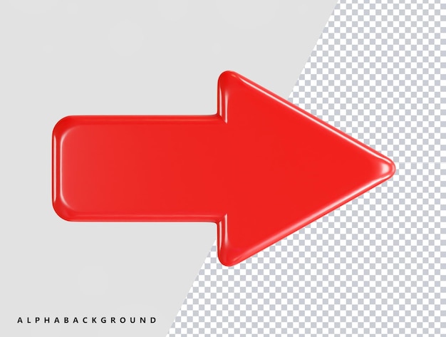 Pijl pictogram 3D-rendering vector illustratie transparant element