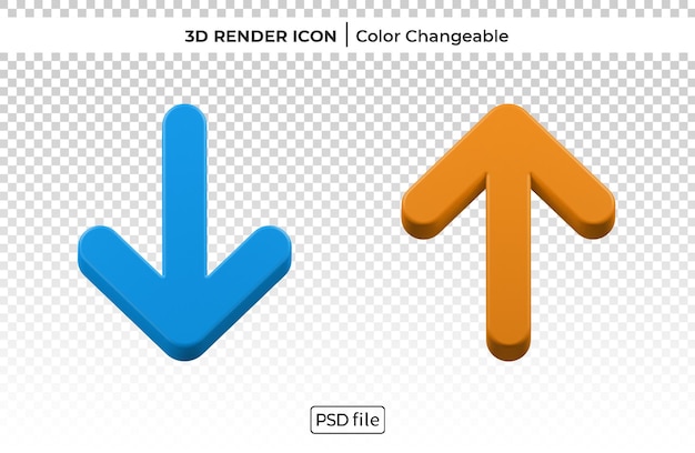 Pijlen instellen 3d render kleur veranderlijk pictogram