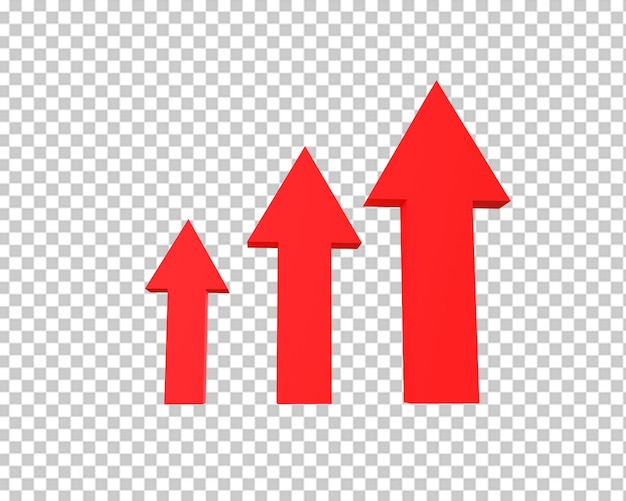 PSD pijlen rood pictogram 3d