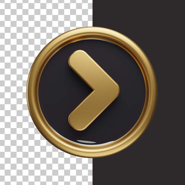 PSD pijlpictogram goud 3d