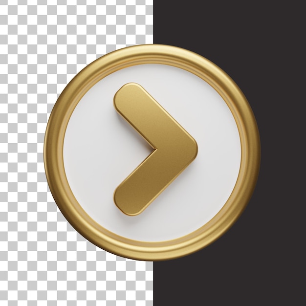 PSD pijlpictogram goud 3d