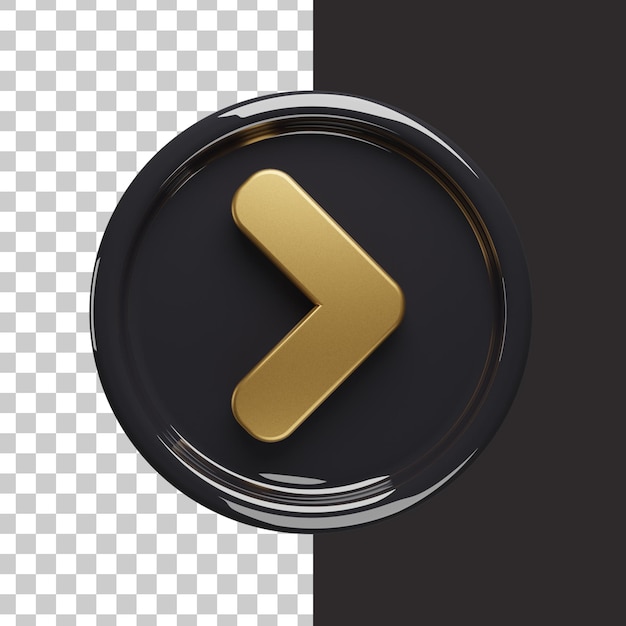 Pijlpictogram goud 3d