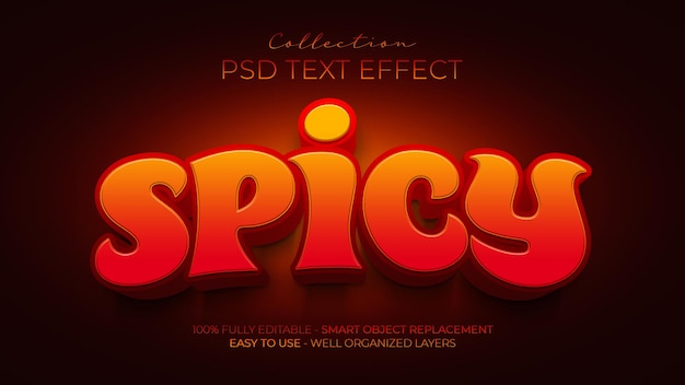 PSD pikantny gorący niestandardowy efekt tekstowy 3d