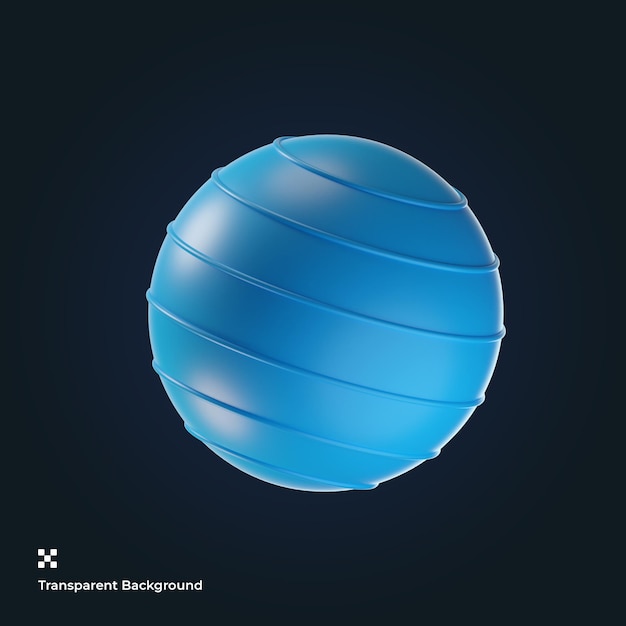 PSD pilates ball 3d icon illustration