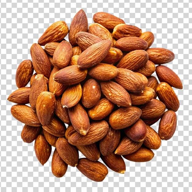 A pile of almond isolated on transparent background