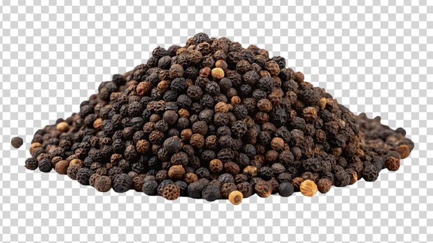 PSD pile of black pepper isolated on a transparent background