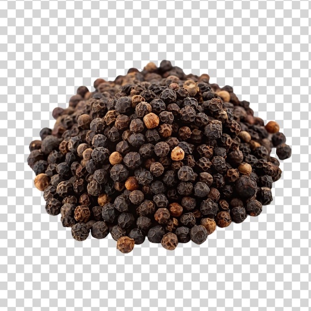 PSD pile of black pepper top view isolated on transparent background