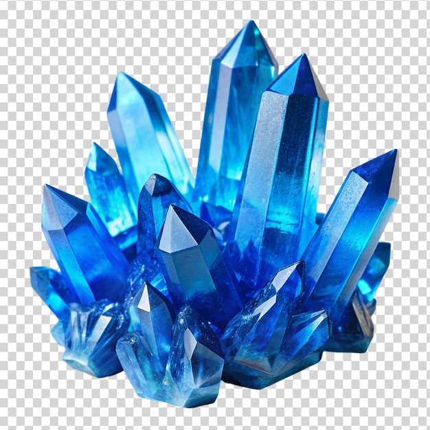 PSD a pile of blue crystals on transparent background