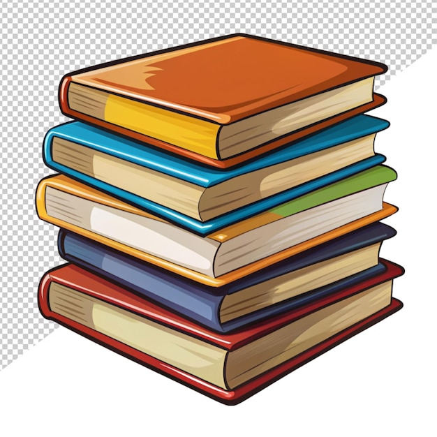 PSD pile of books on transparent background