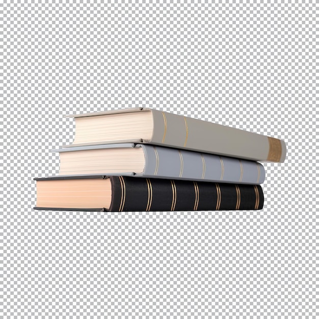 A pile of books on a transparent background