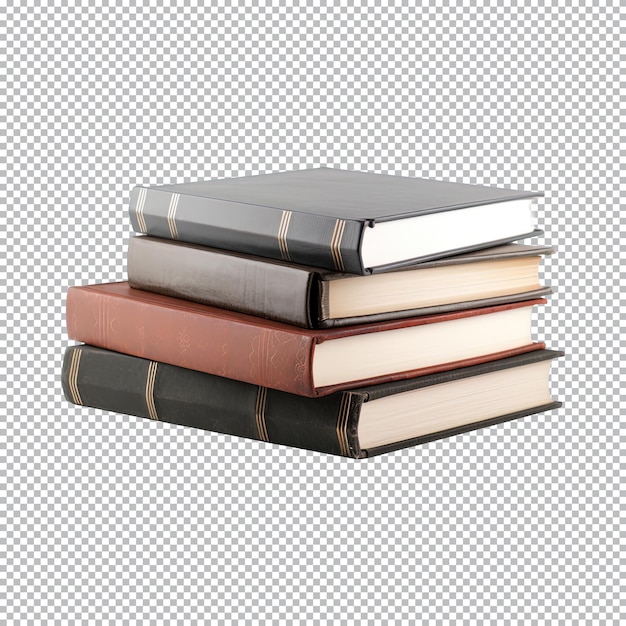 A pile of books on a transparent background