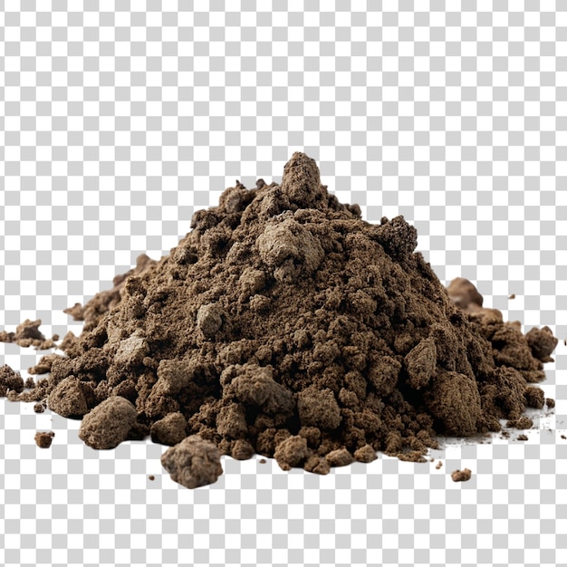 PSD pile of brown ground cocoa powder isolated on transparent background