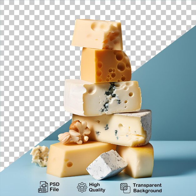 A pile of cheese isolated on transparent background include png file