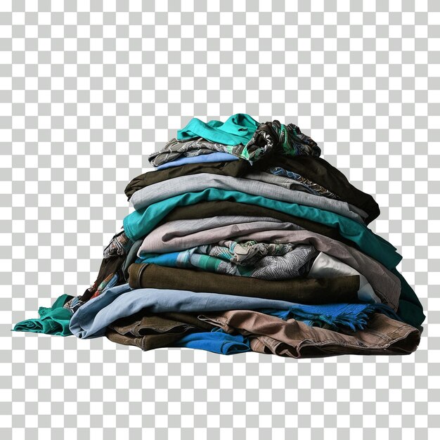 PSD pile of clothes isolated on transparent background